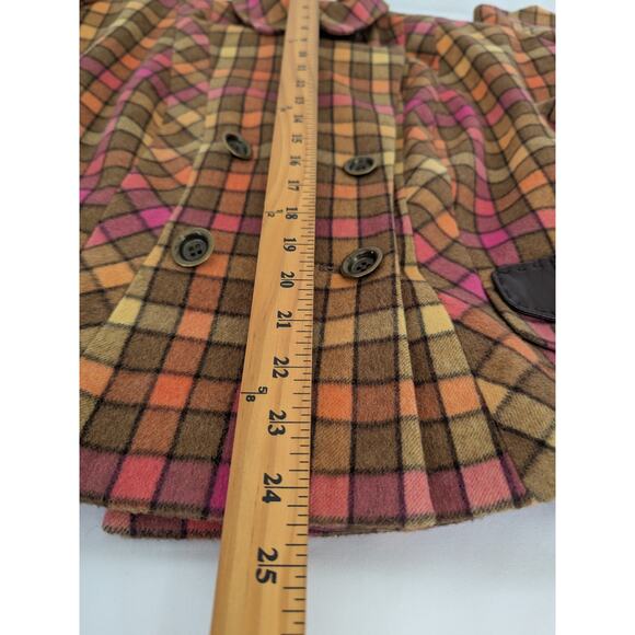 PER SE Womens Multicolor Plaid Wool Cashmere Blazer Jacket Y2K Cropped Size 10 - Picture 8 of 8